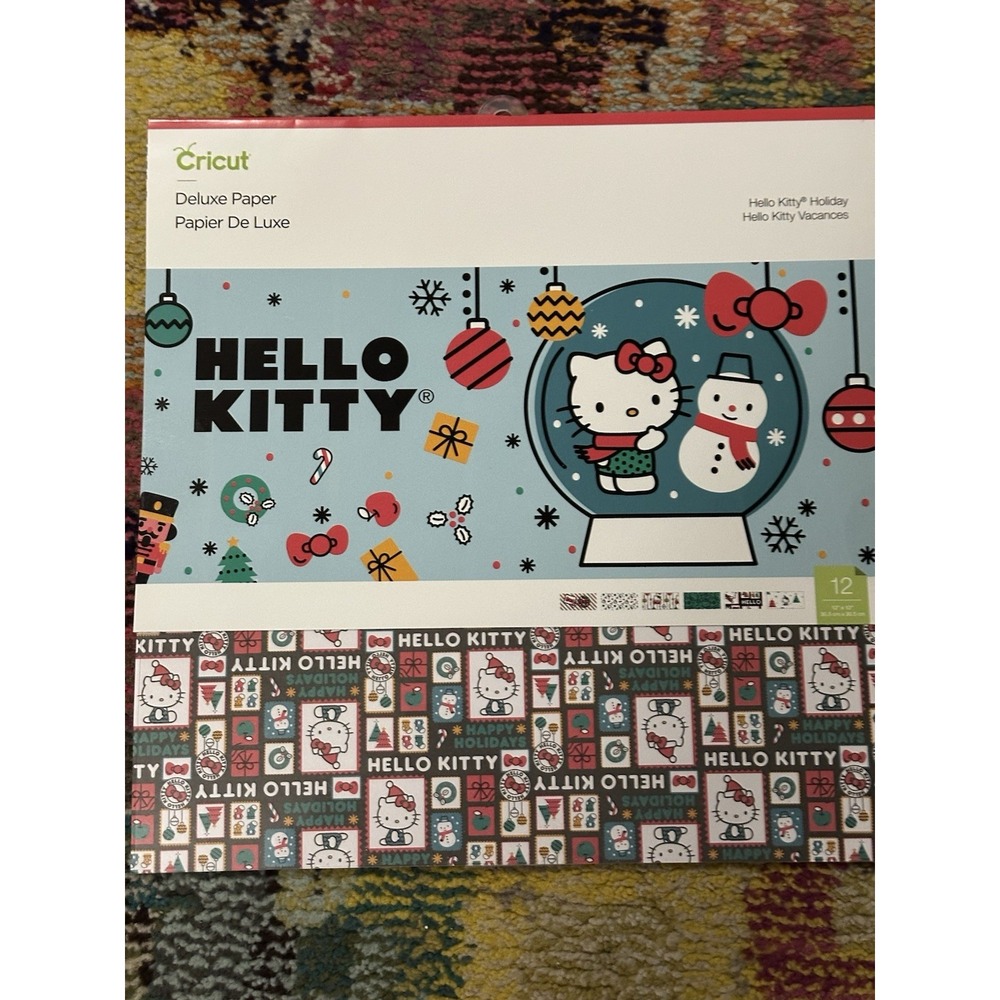 New 3 Packs Cricut Hello Kitty Holiday Deluxe Paper 12x12 Christmas Rare Sealed